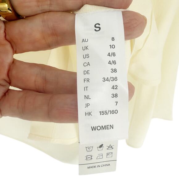 Lily Silk Prunella Button Down Blouse Shirt in Cream Ivory Size Small - Picture 7 of 10